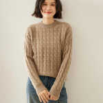 Naiste ka&scaron;miirist kampsun Qinghe ka&scaron;miir 100% ka&scaron;miir s&uuml;gis-talvisest ka&scaron;miirist paksendatud pullover pehme ja soe XL pruun