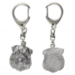 Griffon Bruxellois, Brussels Griffon - Silver-plated key ring with dog, handbag decoration, backpack pendant by Art-Dog brand