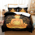 3D Buddha Kuju Voodipesu Komplekt King Queen Suurusega Sulet&auml;idisega Tekikate Padjap&uuml;&uuml;rid 2/3 tk Sobib India Stiilis Voodikatteks Budistidele Baby 100x135cm