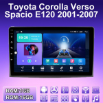 2 DIN Android Carplay autoraadio Toyota Corolla Verso Spacio E120 2001-2007 jaoks Multimeediam&auml;ngija Peaseade Stereo GPS Navigatsioon BT WIFI 2+32GB 1+16GB