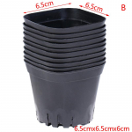 10 tk mustad lillepotid plastpotid v&auml;ikesed ruudukujulised potid sukulentsete taimede jaoks 6.5*6.5cm