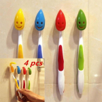 4tk Creative Lovely Cartoon Animal Pattern automaatne hambaharjahoidja koos imemishambaharja riiuliga