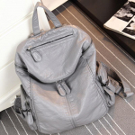 Luksuslikud naiste pehmest PU-nahast seljakotid t&uuml;drukutele vabaaja p&auml;evakott, must vintage punk stiilis seljakott koolikotid seljakott hall