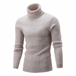 V&auml;ljas Meestemood Talv Slim Pikkade Varrukatega Soe Kootud K&otilde;rge Kaelusega &Uuml;hev&auml;rviline Pullover Kampsun Meestele Elegantne &Scaron;ikk Mugav &Uuml;hev&auml;rviline Kootud R&otilde;ivas L beež