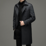 S&uuml;gis ja Talv Uus Meeste Trenchcoat Pikk P&otilde;lvedeni Voodriga Puuvillane V&ouml;&ouml;ga Trenchcoat Meeste &Uuml;likonnakraega Trenchcoat Meeste Mantel 180 tumesinine v&auml;rv