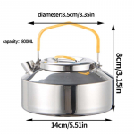 Uued matkaveekeetjad veekeetmiseks 304 roostevabast terasest veepott v&auml;ligaasikassettpliit teekann k&ouml;&ouml;gis viheldav veekeetja h&otilde;be