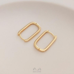 14K kullaga kaetud U-kujulised ovaalsed rippuvad prantsuse stiilis k&otilde;rvar&otilde;ngad, DIY k&auml;sitsi valmistatud k&otilde;rvar&otilde;ngaste tarvikud. Small 12x19mm U-shaped ear clip 1 piece