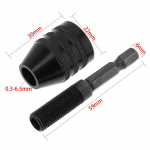 0,3&ndash;6,5 mm keerdpuuripadrun kruvikeeraja adapter 1/4 kuuskantvarrega kolme k&uuml;&uuml;nega elektrilise veski jaoks h&otilde;be