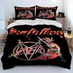 Slayer Heavy Metal Band Music tekkvoodipesukomplekt, tekikott, padjap&uuml;&uuml;r, kuningasuuruses voodipesukomplekt kingituseks AU Double 180x210cm