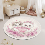 &Uuml;mmargune Vaip Magamistuba Plekikindel Multikas Kass Voodi k&otilde;rval Laste Vaip P&otilde;randamatt Elutuba Pestav Paksenenud Kohvilaua Matt 80 * 80CM crystal velvet beige