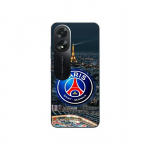 Coque de t&eacute;l&eacute;phone - Maniacase - Oppo A38 - Souple - Noir - Logo PSG, Stade, Nuit, Tour Eiffel