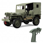 Kaugjuhtimispuldiga auto, 2,4 GHz 4WD maastikus&otilde;iduk koos tulede l&otilde;uendikaanega, 1:10 K&otilde;ik 1 battery armee roheline v&auml;rv