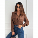 YYFS Naiste mood vabaaja kevads&uuml;gise &uuml;hev&auml;rvilise tr&uuml;kiga pikkade varrukatega POLO kaelusega pluusid ja s&auml;rgid S valge