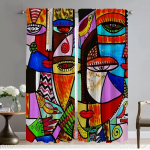 Aknakardin ruumi jaoks 2 paneeli grafiti kunst t&uuml;ll magamistoa jaoks elegantne ruumikardinad varjud Halloweeni dekoratsioon vahesein laps W50xH70cmx2pcs-CL