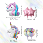 6pcs rainbow star unicorn balloon set, unicorn theme birthday party, girl's birthday, baby shower, engagement wedding decoration Other