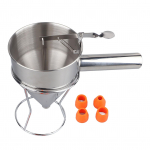 Taigenidosaator Roostevaba terasest pannkoogitaigna dosaator 18 mm 4 tk silikoonist otsikuga jaoks L