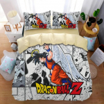 Anime Dragon-Ball Voodipesukomplekt, Goku tekikott, Tekk, Voodikate, Super Saiyani Voodipesukomplekt T&auml;iskasvanutele, Lastele 228x228cm 3pcs