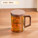 Teetass Paksenenud Tee ja Vee Eraldus K&otilde;rge Borosilikaatklaas P&auml;hklipuidust K&auml;epidemega Teetassid Majapidamis Merevaiguv&auml;rvi Teekomplekt