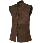 Meeste Vest Vintage Keskaegne Renessanss H&auml;rrasmees Lavaesitus Varrukateta &Uuml;hev&auml;rviline P&uuml;stkrae Rollim&auml;ng Cosplay Cos XXXL brown