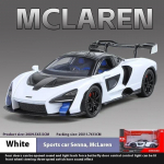1/24 Mclaren Senna Super Sports Mini GT Metallisulam Valatud Mudelauto Heli Valgus Kogumine Hobi N&auml;itus Dekoratiivne Kingikarp valge