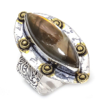 Labradorite Handmade 925 Sterling Silver Gift Two Tone Ring Size 9 l7q23
