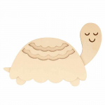 Silhouette en bois 23 x 15 cm - Tortue et carapace &agrave; dentelle