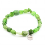 Pierres et Min&eacute;raux. Bracelet Perles Jade n&eacute;phrite de Sib&eacute;rie (Russie). Fabriqu&eacute; en France. Taille personnalisable.