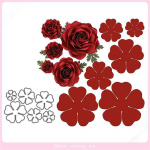 6/tk Uued matriitsid 3D roosilillede l&otilde;ikamisvormid &Scaron;abloonid Scrapbooking Reljeefid DIY K&auml;sit&ouml;&ouml; Paberkaardid Album Dekoor Metallist stantsid l&otilde;igatud One Size h&otilde;be
