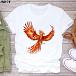 T&auml;navar&otilde;ivaste topid Naiste T-s&auml;rk Ulzzang Harajuku Phoenix ja Dragon tr&uuml;kitud t-s&auml;rk 2021, uus mood, vabaaja naiste T-s&auml;rgi r&otilde;ivad L