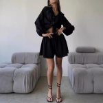 YYFS naistemood vabaaja &uuml;hev&auml;rvilise prindiga pikkade varrukatega POLO kaelap&uuml;kste &uuml;likonnad XL