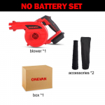 ONEVAN 2-in-1 3500W juhtmeta elektriline &otilde;hupuhur 3 kiirust 180&deg; p&ouml;&ouml;rlemine Puhumine Imin Lehepuhur Makita 18V akule Without Battery