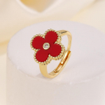 Lucky neljaleheline ristiku s&otilde;rmus naiste mood Sajad k&otilde;rgetasemelised temperamendis&otilde;rmused, mis avavad reguleeritava s&otilde;rmer&otilde;nga opening adjustable