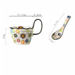 400 ml keraamiline kruus k&auml;epideme ja lusikaga, reljeefse disainiga, kingitus, vintage-stiilis kruusid, kohvitassid, joogin&otilde;ud, teetassid, joogin&otilde;ud 301-400ml