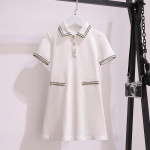 Puhas puuvillane suvine printsesskleit t&uuml;drukutele - &Scaron;ikk ja moekas v&auml;ike l&otilde;hna stiil 120cm valge