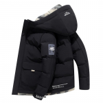 Uus Meeste Talvine Kapuutsiga Puuvillane Jakk - Korea Stiilis Trendikas L&uuml;hike Mantel 5XL must