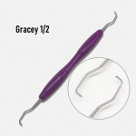 1 piece High Quality Silicon Handle Dental Professional Gracey Curette Dental Tooth Cleaning Scaler Periodontal Bone Curettes Perio 1 pc 1-2