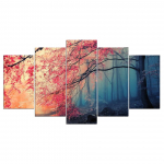 ArtSailingi plakat HD-prindid Moodne seinakunsti l&otilde;uend elutuppa 5 t&uuml;kki kirsi&otilde;ied pildid punased puud Metsamaal 20x35cm*2 20x45cm*2 20x55cm*1