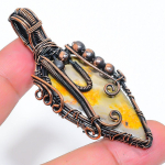Bumblebee Jasper Handmade Copper Wire Wrap Jewelry Pendant 2.68 q8v62