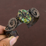 Copper Ruby in Zoisite Handmade Copper Wire Wrap Bangle Adjustable k5h86