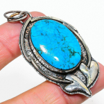 Tibetan Turquoise Handmade 925 Sterling Silver Gift Pendant 2.60 v8v39