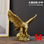 Eagle Resin Golden Eagle Statue Art Loomamudelite kollektsioon Kaunistused Veinikapp kodukontori t&ouml;&ouml;lauale Feng Shui Decor Kingid M