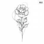 Veekindlad ajutised t&auml;toveeringud Black Butterfly Rose Transfer Flash Tatoo as the picture