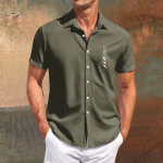 Independence Day printed men's casual short-sleeved shirt for slimming and fashionable men XXL veini