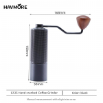 Eakoers K&auml;sitsi 6-tuumaline Kaasaskantav K&auml;sitsi V&auml;ndaga Veski Kohviveski Reguleeritava Kontrolliga Tilkkohvi ja Espresso jaoks must