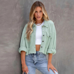 Temperament Commuter naiste vahvlikardiganist polo kaelusega l&uuml;hike &uuml;lemine &uuml;hev&auml;rviline jakk L