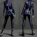 3D digitaaltr&uuml;kk Lavakost&uuml;&uuml;mid T&auml;iskasvanutele Halloweeni &Uuml;ritused Karnevali Teemapidu Cosplay Riietus M&auml;ngimine Jumpsuit Adults S