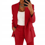 Naiste vabaaja pikkade varrukatega &uuml;hev&auml;rviline rev&auml;&auml;riga kardigan &uuml;likond jakk p&uuml;kste &uuml;likond XXXXXL punane