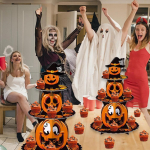 Halloweeni kaunistus K&otilde;rvitsa Mitmekihiline koogirest Ghost Festival Party Magustoidulaud Mitmekihiline paberist koogialus Deep Sapphire