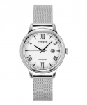 Citizen Elegance Roostevabast terasest Valge sihverplaat Eco-Drive EW2621-75A 100M Naiste k&auml;ekell valge