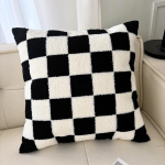 Elutoa diivanipadi Must-valge malelaua lihtne padjapadi N&auml;idistuba padjaplett 45 * 45cm (pillowcase + pillow core)